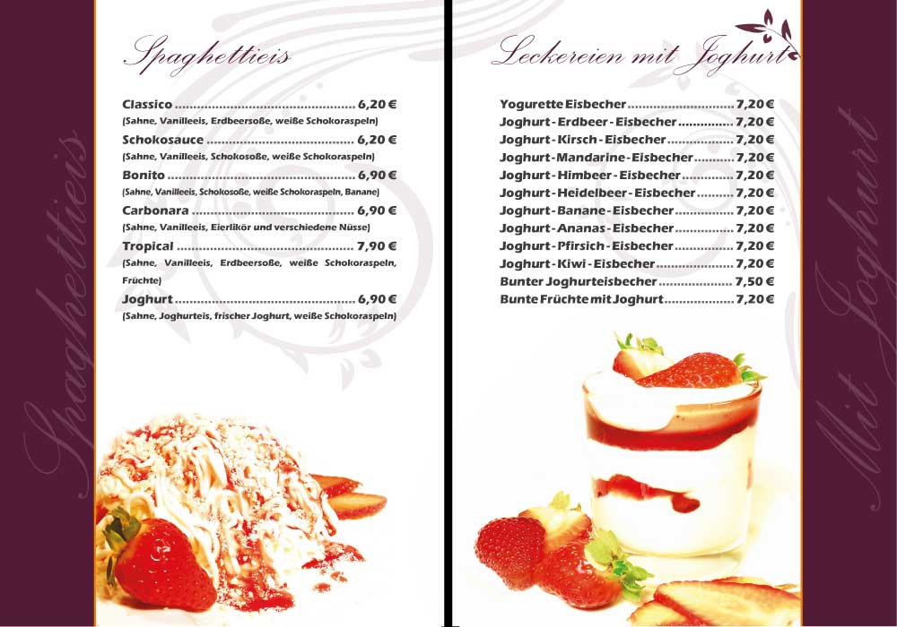 Spaghettieis Joghurteisbecher